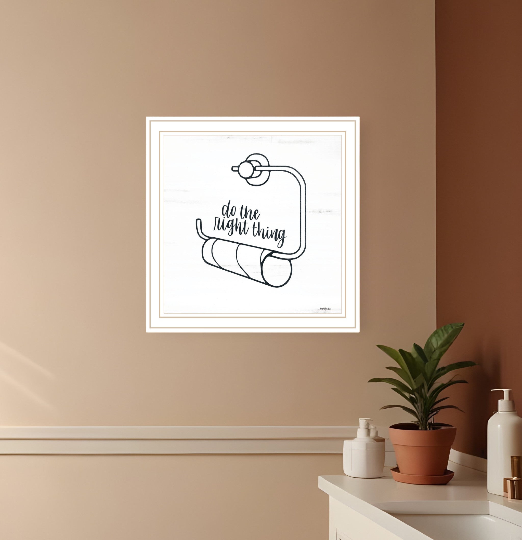 Empty Toilet Paper Roll White Framed Print Wall Art