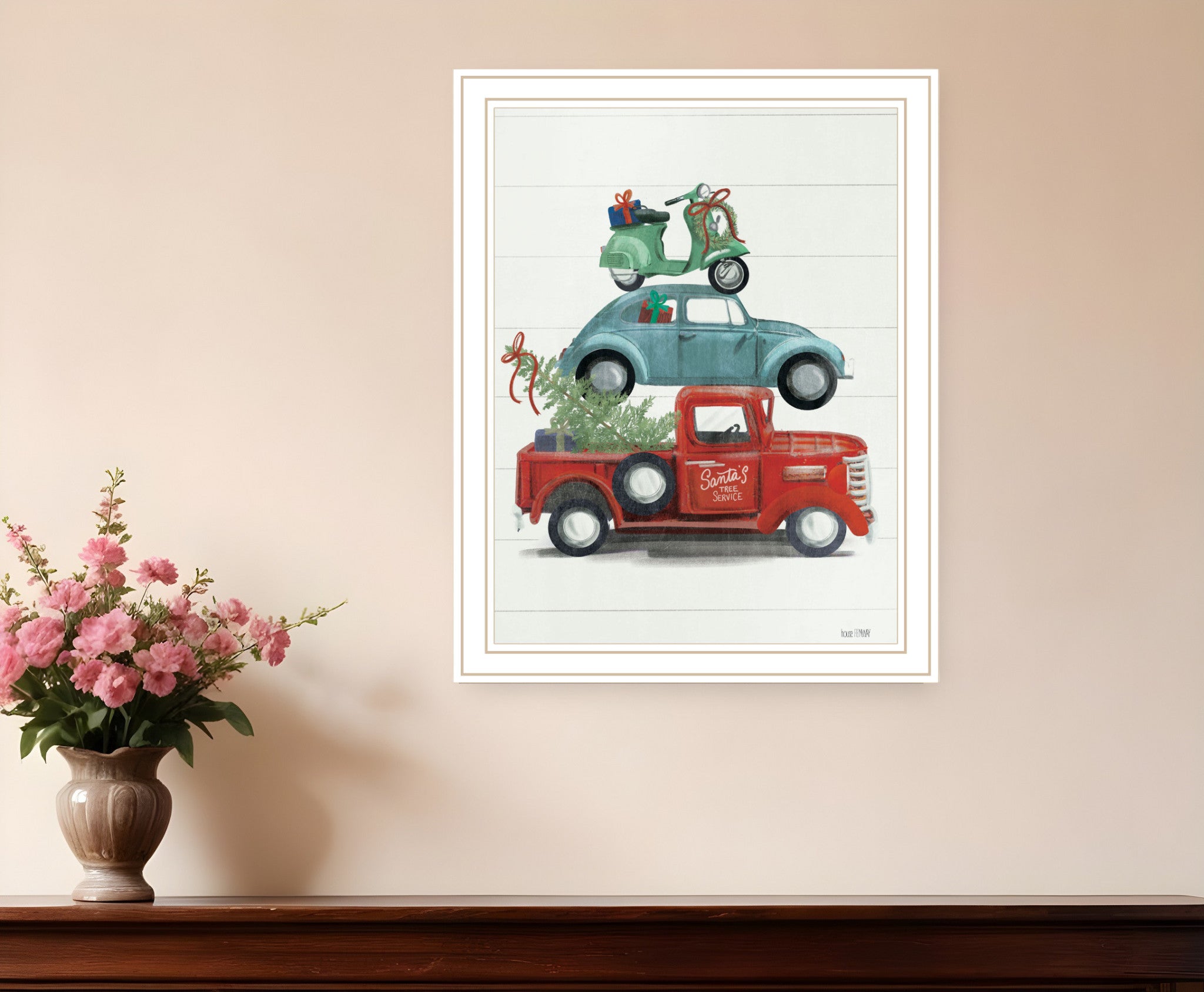 Holiday Travels White Framed Print Wall Art