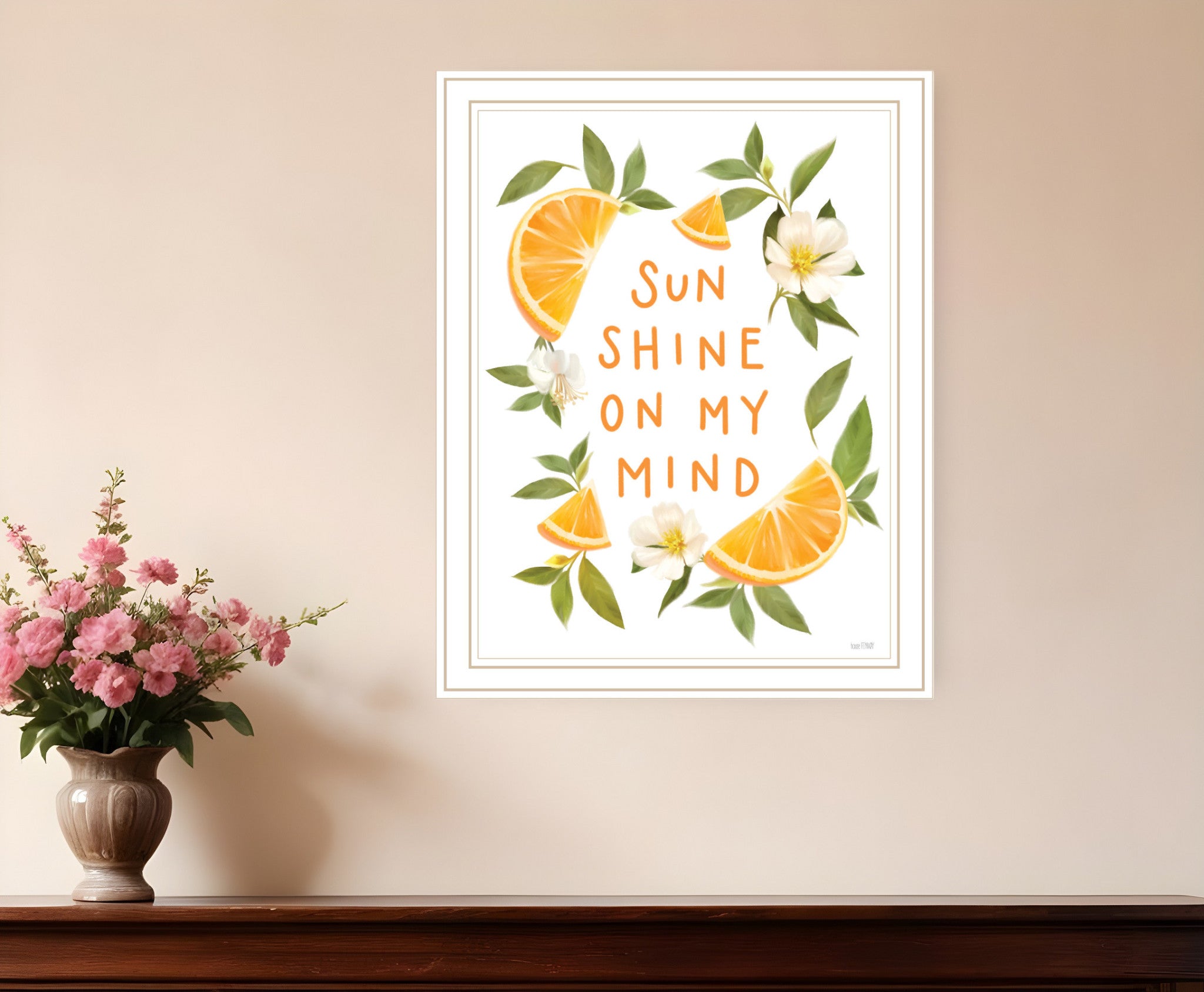 Sun Shine on My Mind White Framed Print Wall Art