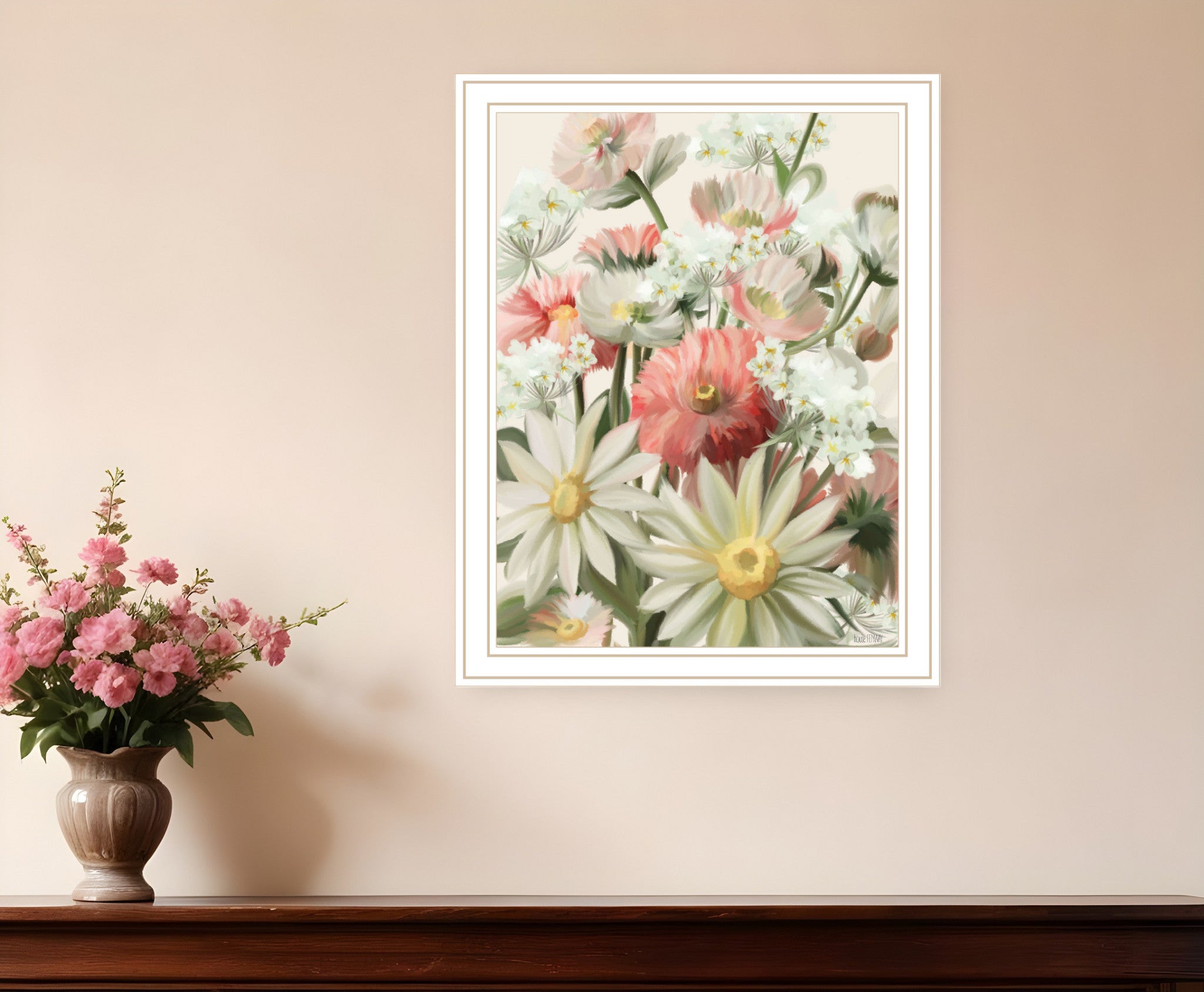 Summer Wildflowers For You White Framed Print Wall Art