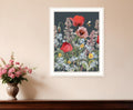 Summer Garden Buzz White Framed Print Wall Art