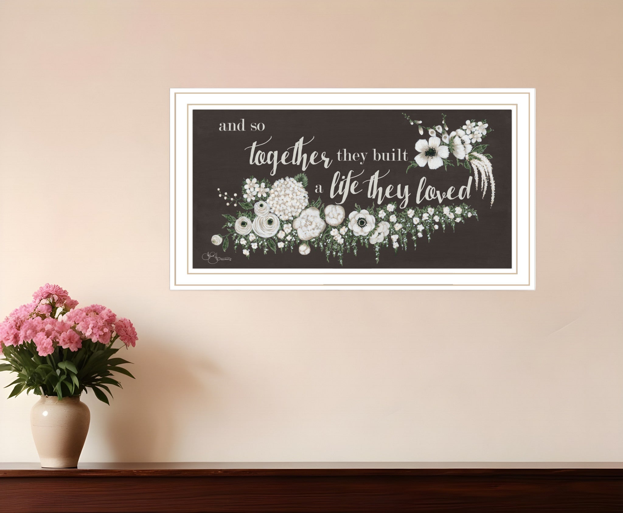 Together They Built White Framed Print Wall Art