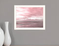 Pink Beach Emotions White Framed Print Wall Art