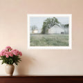 Green Country Morning White Framed Print Wall Art