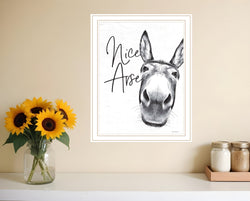 Nice Arse White Framed Print Bathroom Wall Art