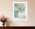 White Blooms White Framed Print Wall Art