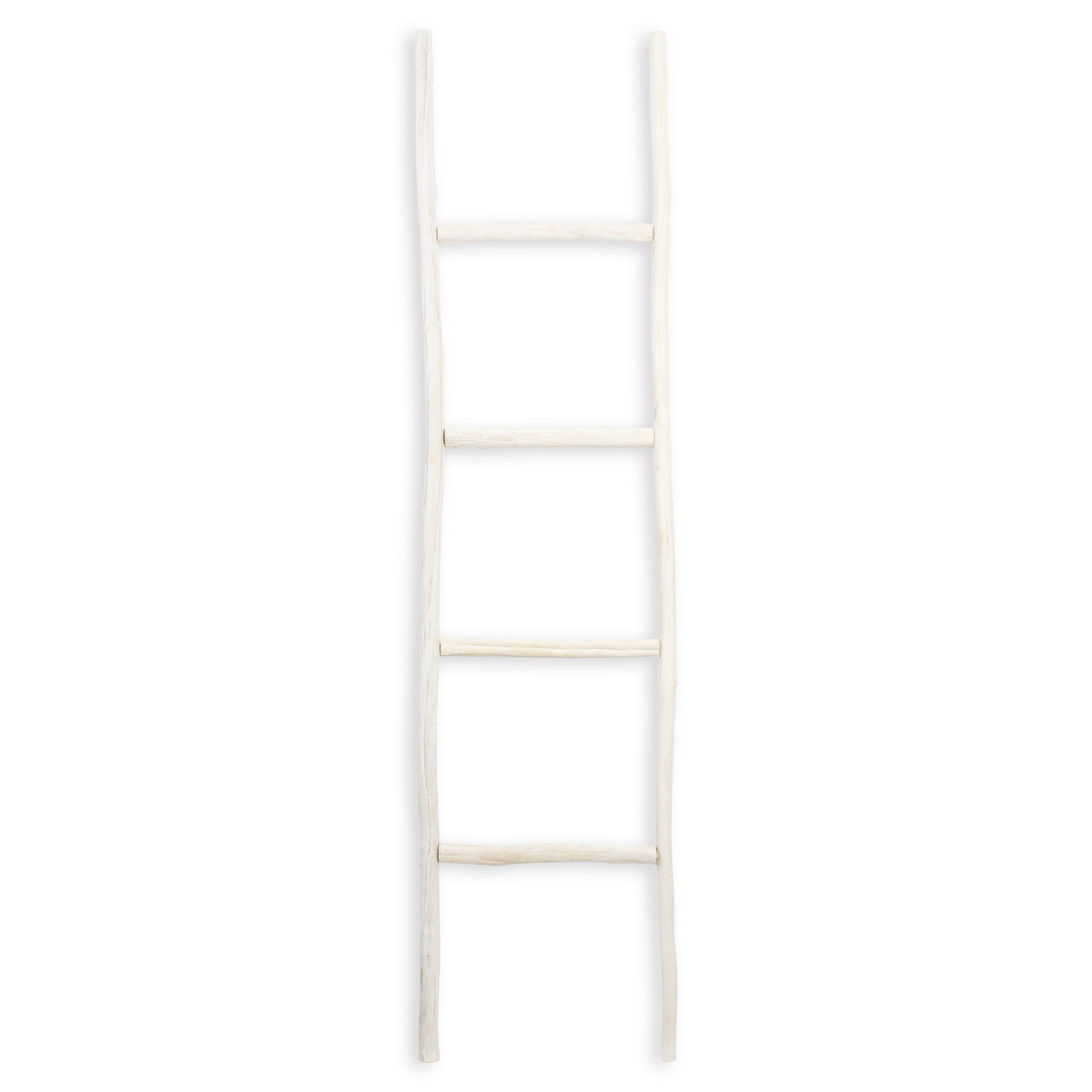 Theron White Wash Wood Ladder