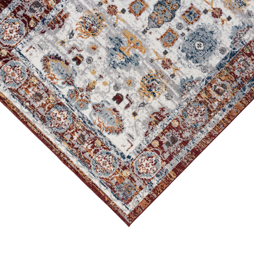 HomeRoots 531921 9 x 12 ft. Brown Floral Power Loom Rectangle Area Rug