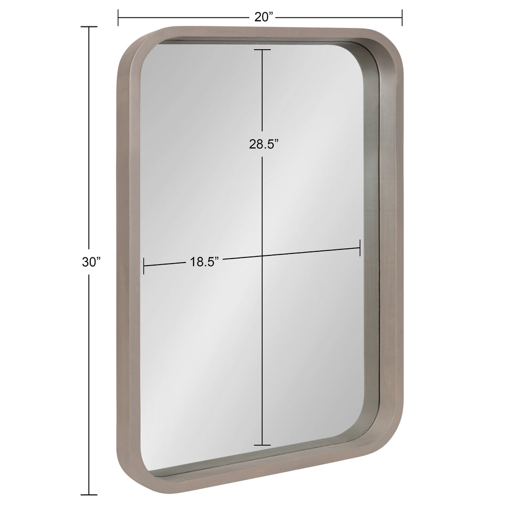 Hutton Wood Framed Radius Rectangle Mirror