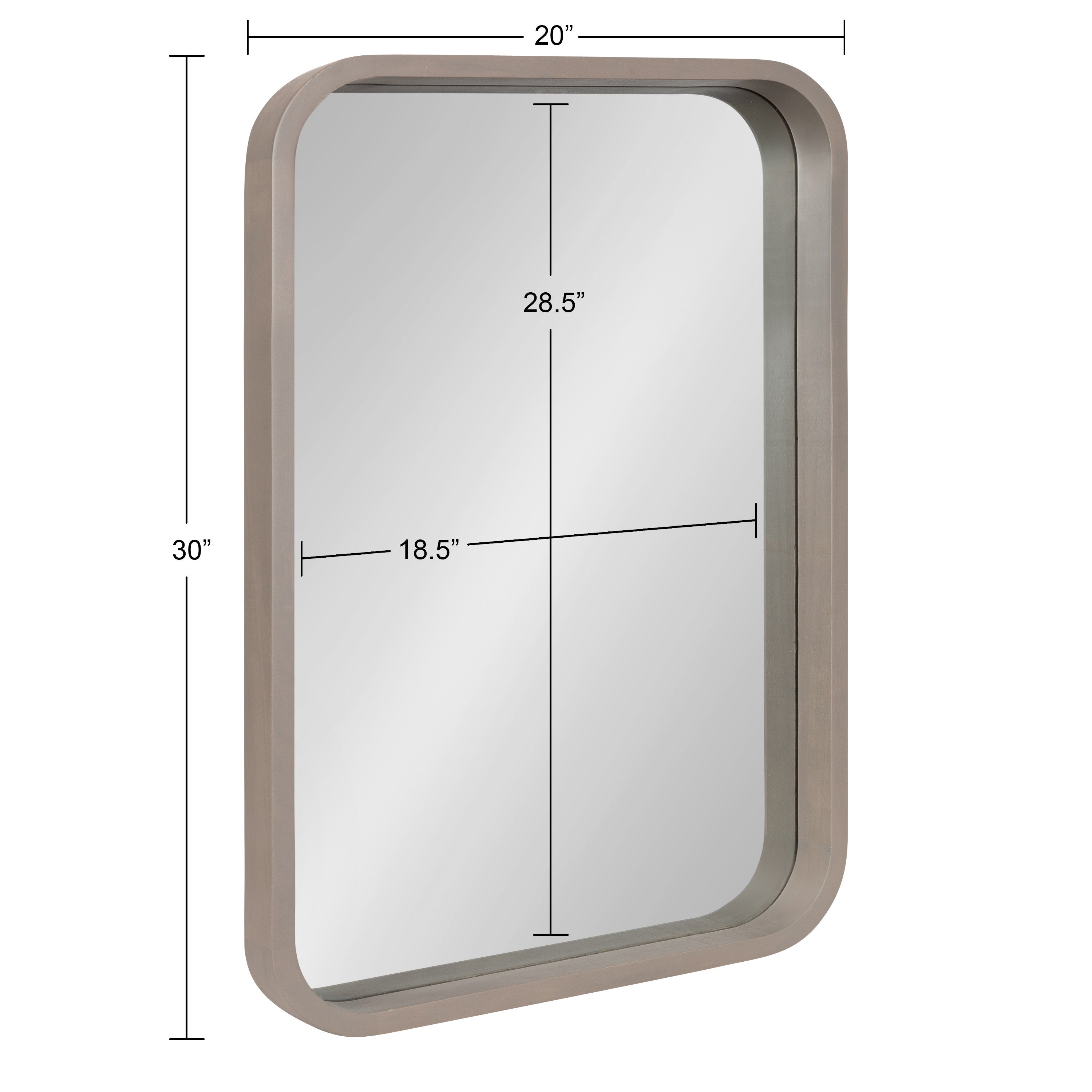 Hutton Wood Framed Radius Rectangle Mirror
