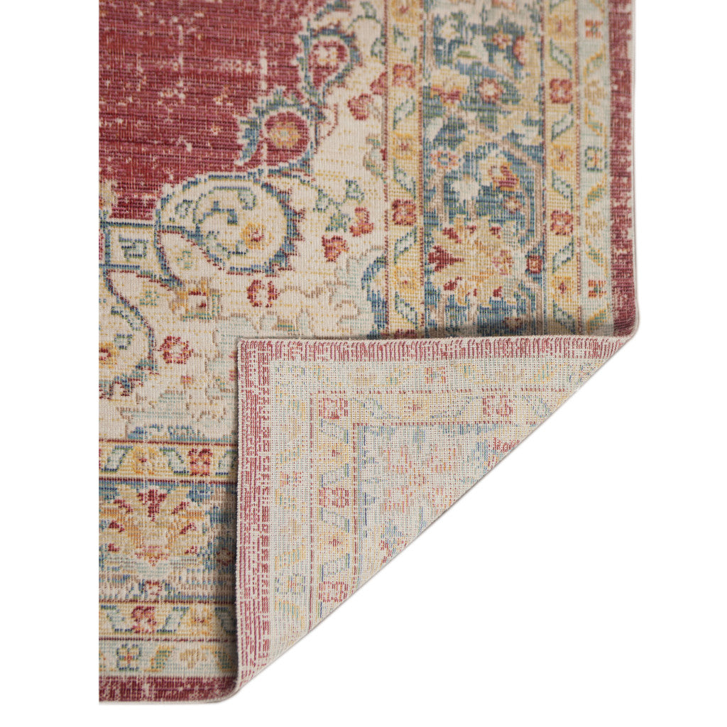 HomeRoots 532014 8 x 10 ft. Red Medallion Power Loom Rectangle Area Rug