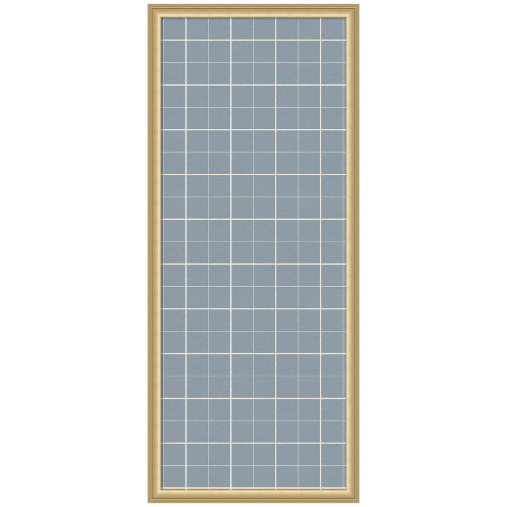 Framed Fabric Pinboard Light Blue Plaid Wall Organization