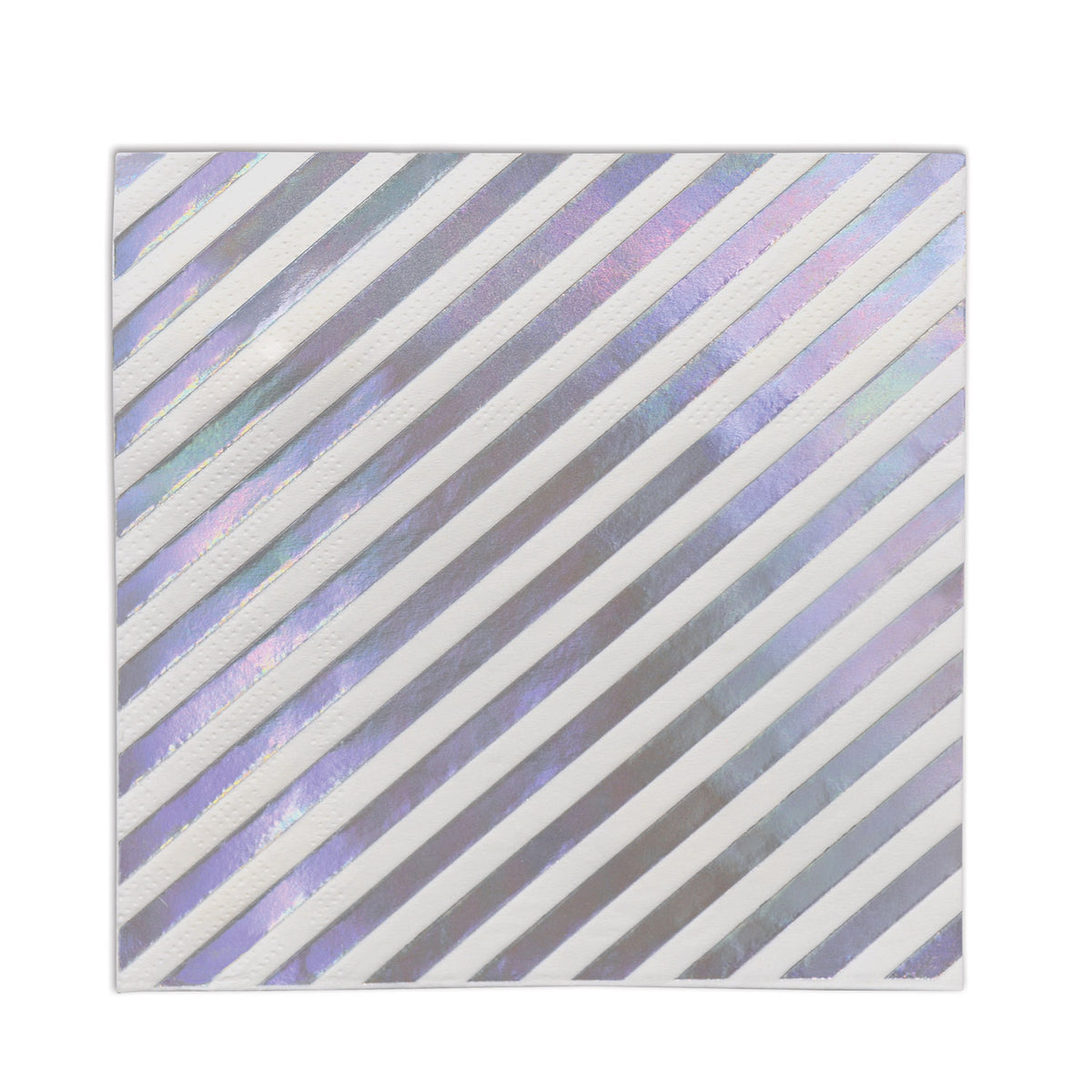 Iridescent Stripes Beverage Napkins, (Pack Of 12)
