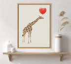Sylvie Giraffe in Love Framed Canvas by July Art Prints