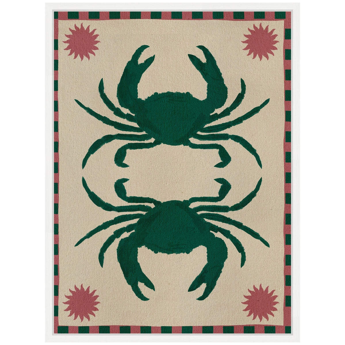 Sylvie Lush Duo 6 Crabs Framed Canvas by Shatha Al Dafai