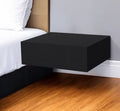 5'' Black Wood One Drawer Floating Nightstand