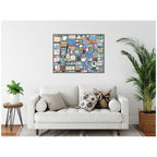 Sylvie Newsprint Horizontal Framed Canvas by Leah Nadeau