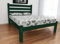 Dark Green Solid Wood Full Bed Frame