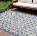 6 X 9 Blue And Gray Geometric Indoor Outdoor Area Rug