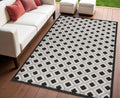 4 X 6 Black And White Geometric Indoor Outdoor Area Rug