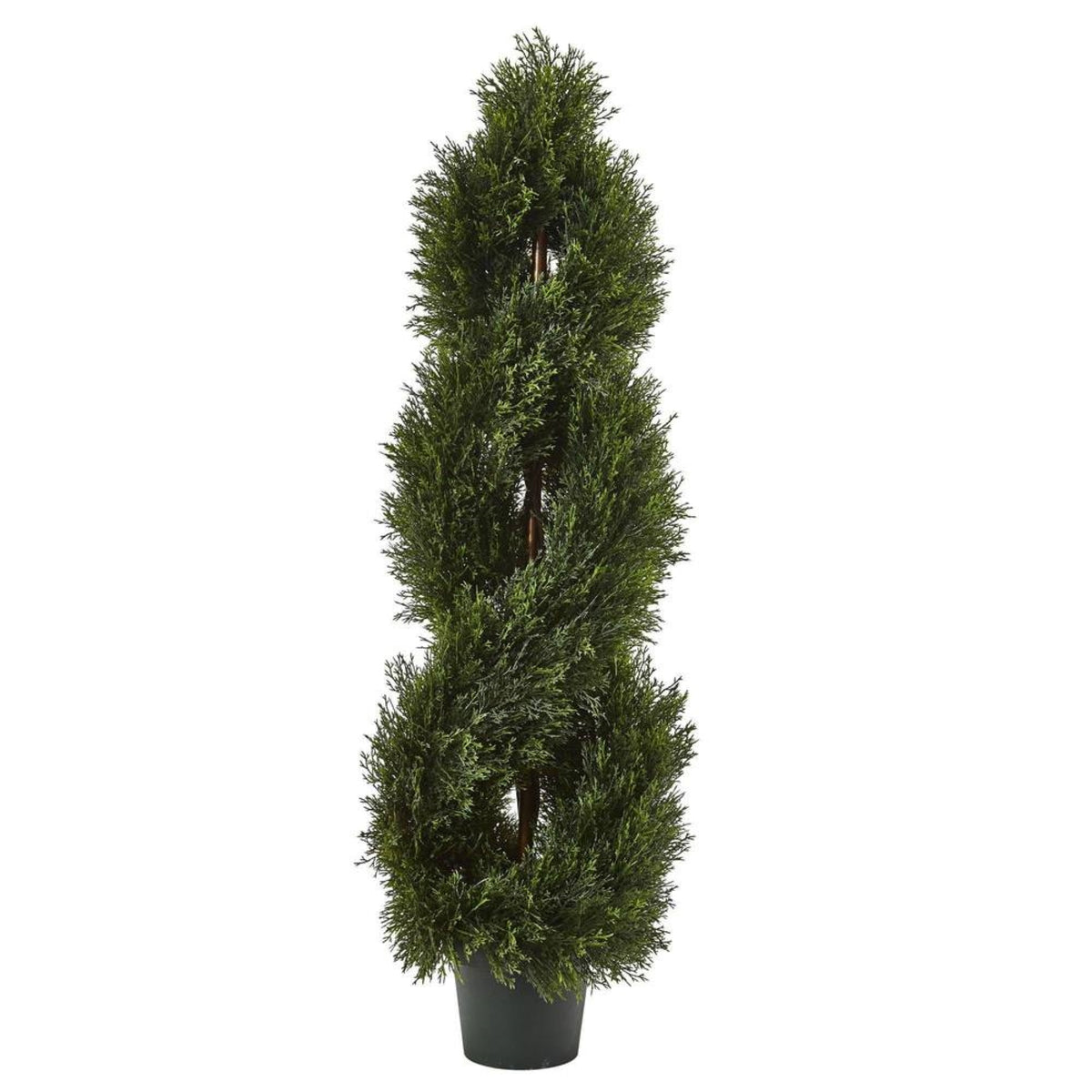 Nearly Natural 5482 (Indoor/Outdoor) Double Pond Cypress 4 Spiral Topiary Uv Resistant With 1036 Leaves