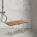 18 X 20 Brown Teak Rectangular Shower Bench