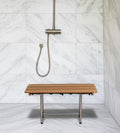 18 X 22 Brown Teak Rectangular Shower Bench