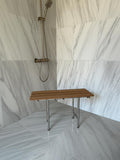 18 X 24 Brown Teak Rectangular Shower Bench