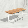 18 X 32 Brown Teak Rectangular Shower Bench