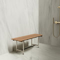 18 X 34 Brown Teak Rectangular Shower Bench