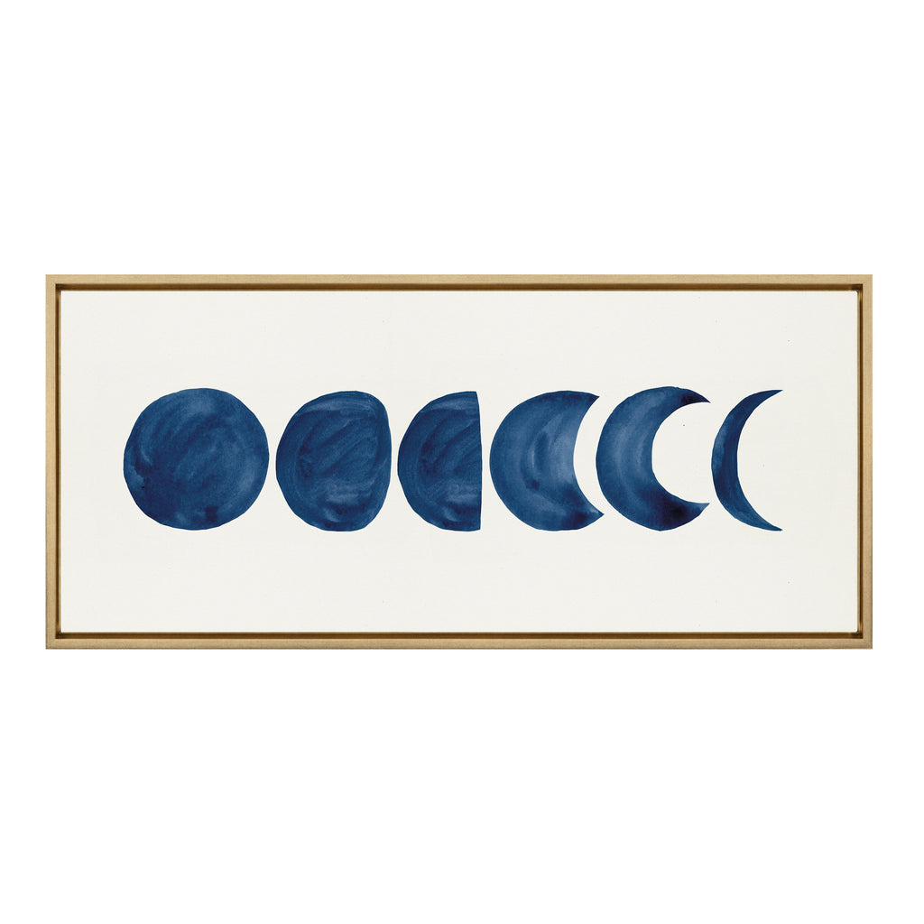 Sylvie Linear Moon Phases Framed Canvas by Teju Reval