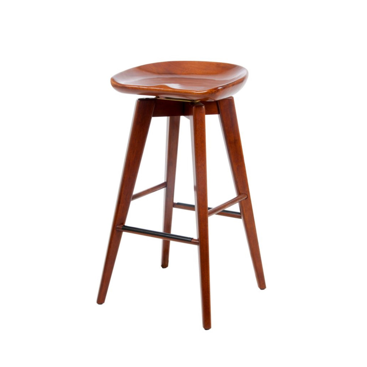 29 Inch  Bali Swivel Bar Stool, Walnut