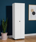 20 White and Black Wood Accent Cabinet With Two Doors