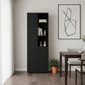 67 Black Wood Two Door Pantry Or Storage Closet