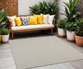 6 Ivory And Silver Square Geometric Indoor Outdoor Area Rug
