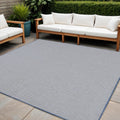 6 Ivory And Blue Square Geometric Indoor Outdoor Area Rug