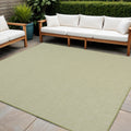 5 Ivory And Green Square Geometric Indoor Outdoor Area Rug