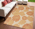 4 X 6 Coral And Beige Floral Indoor Outdoor Area Rug