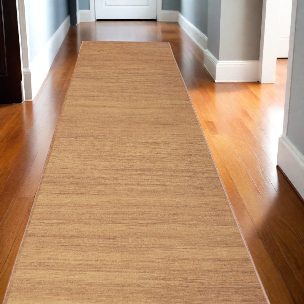 10' Copper Abstract Washable Runner Rug