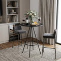 31 Black Rounded Wood and Iron Bar Table
