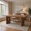 75 Brown Solid Wood Trestle Base Dining Table