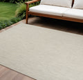 12 X 15 Ivory And Silver Geometric Indoor Outdoor Area Rug