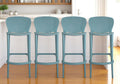 Set of Four 30 Green Heavy Duty Plastic Low Back Bar Height Bar Chairs