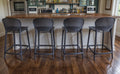 Set of Four 30 Dark Gray Heavy Duty Plastic Low Back Bar Height Bar Chairs