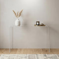 47 White Glass Frame Console Table