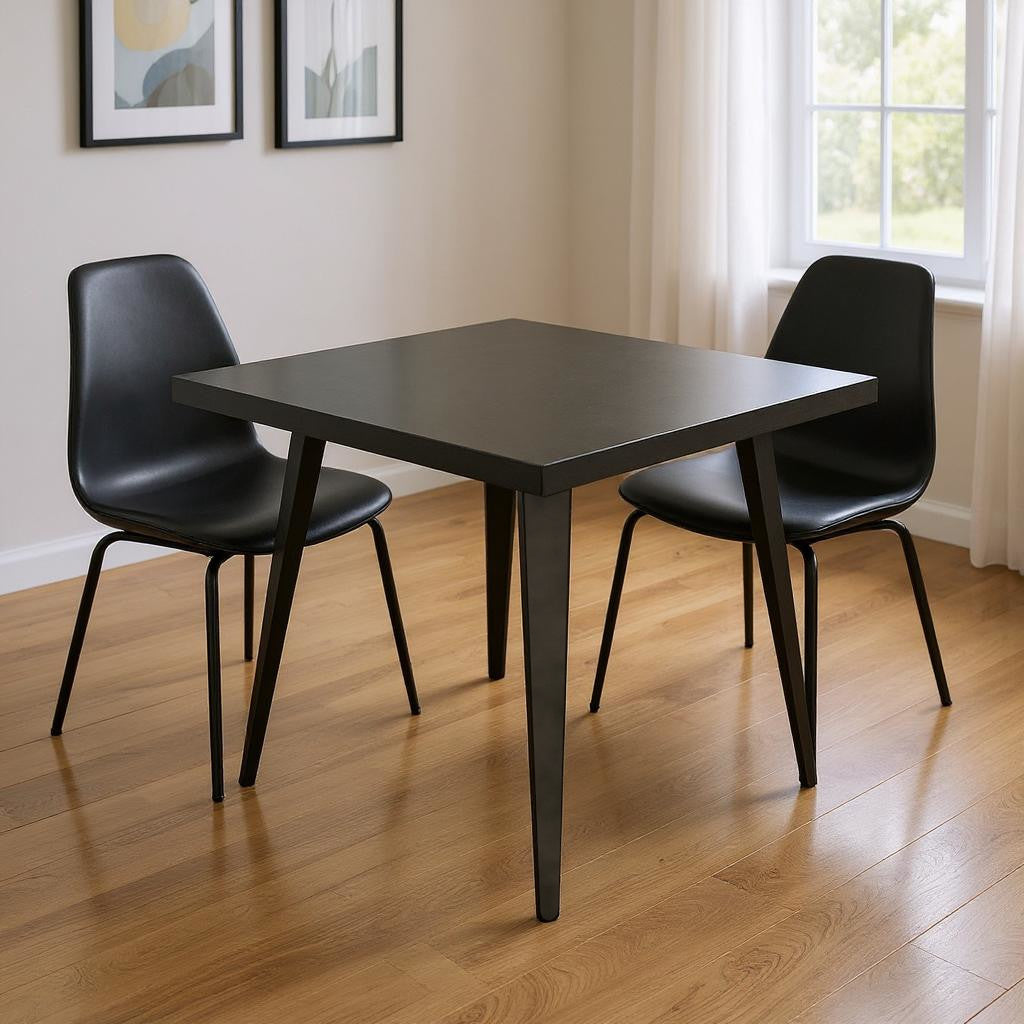 32 Gray Steel and Metal Square Dining Table