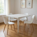 32 White Steel and Metal Square Dining Table