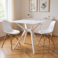 28 White Heavy Duty Plastic Trestle Base Dining Table