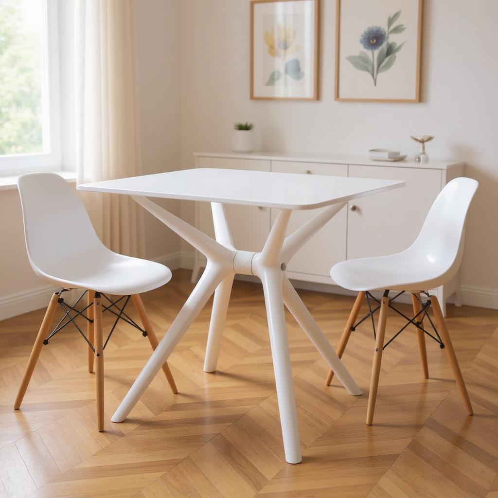 28 White Heavy Duty Plastic Trestle Base Dining Table