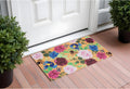 24 X 36 Natural Pink and Green Coir Floral Outdoor Door Mat